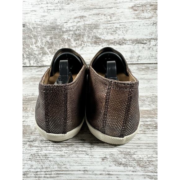 Women's Frye Melanie Metallic Bronze Leather Flats Sz 8M - Picture 5 of 10